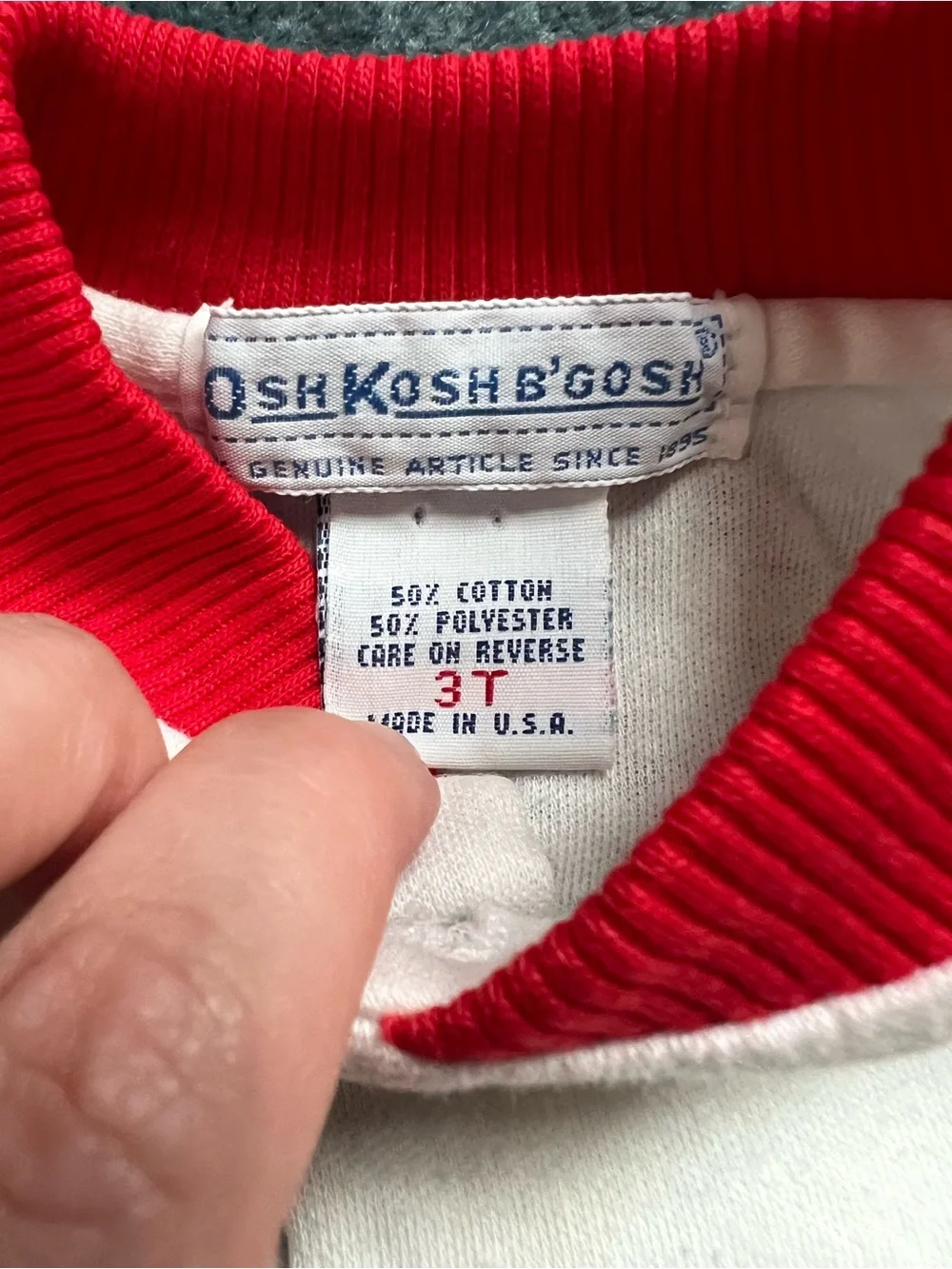 Vintage 80s/90s OshKosh B'gosh Boy Mascot Made in USA 3T Henley Shirt